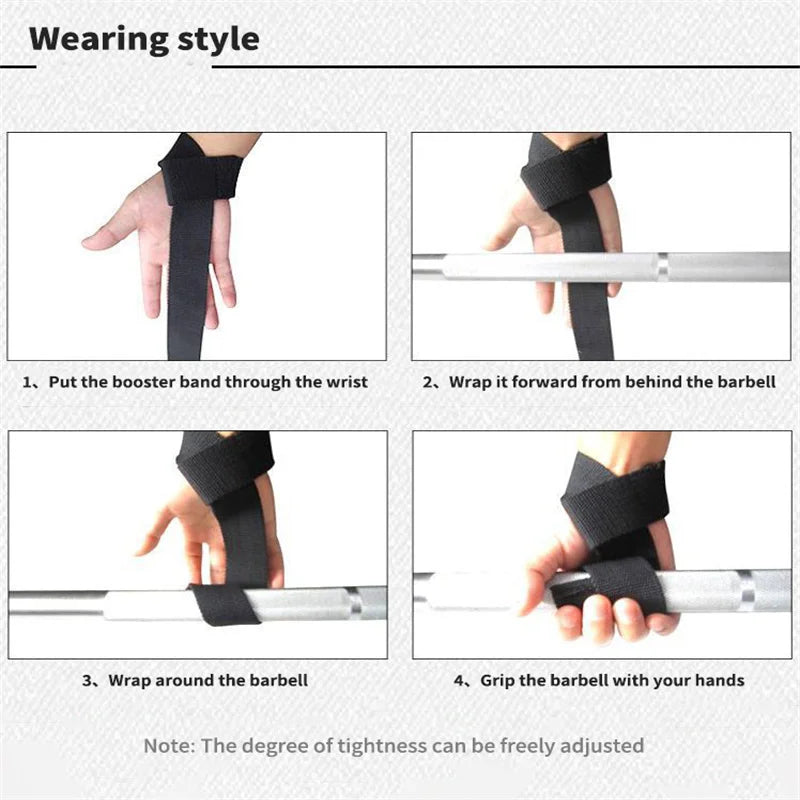 2pcs Gym Weight Lifting Wrist Straps Fitness Bodybuilding Training Lifting Straps For Women Men Fitness Crossfit Barbells Power