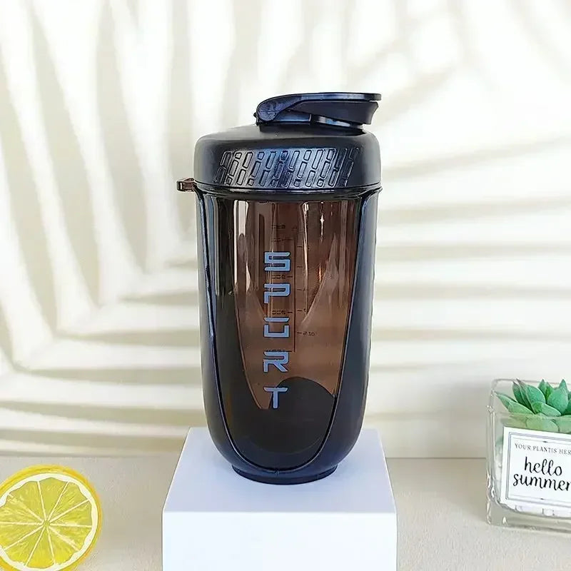 590ML Portable Shaker Bottle with Stirring Whisk Ball Plastic Protein Powder Shakes Leakproof Cup for Workout Gym Sport Drinking