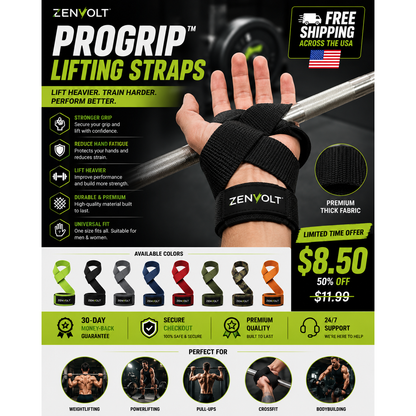 ZenVolt ProGrip™ Lifting Straps
