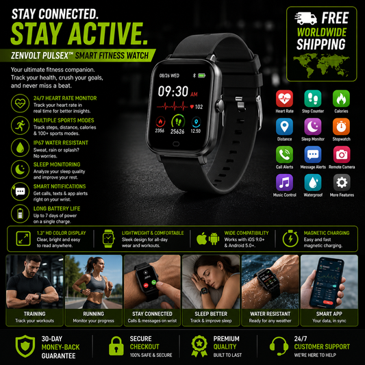 ZenVolt PulseX™ Smart Fitness Watch