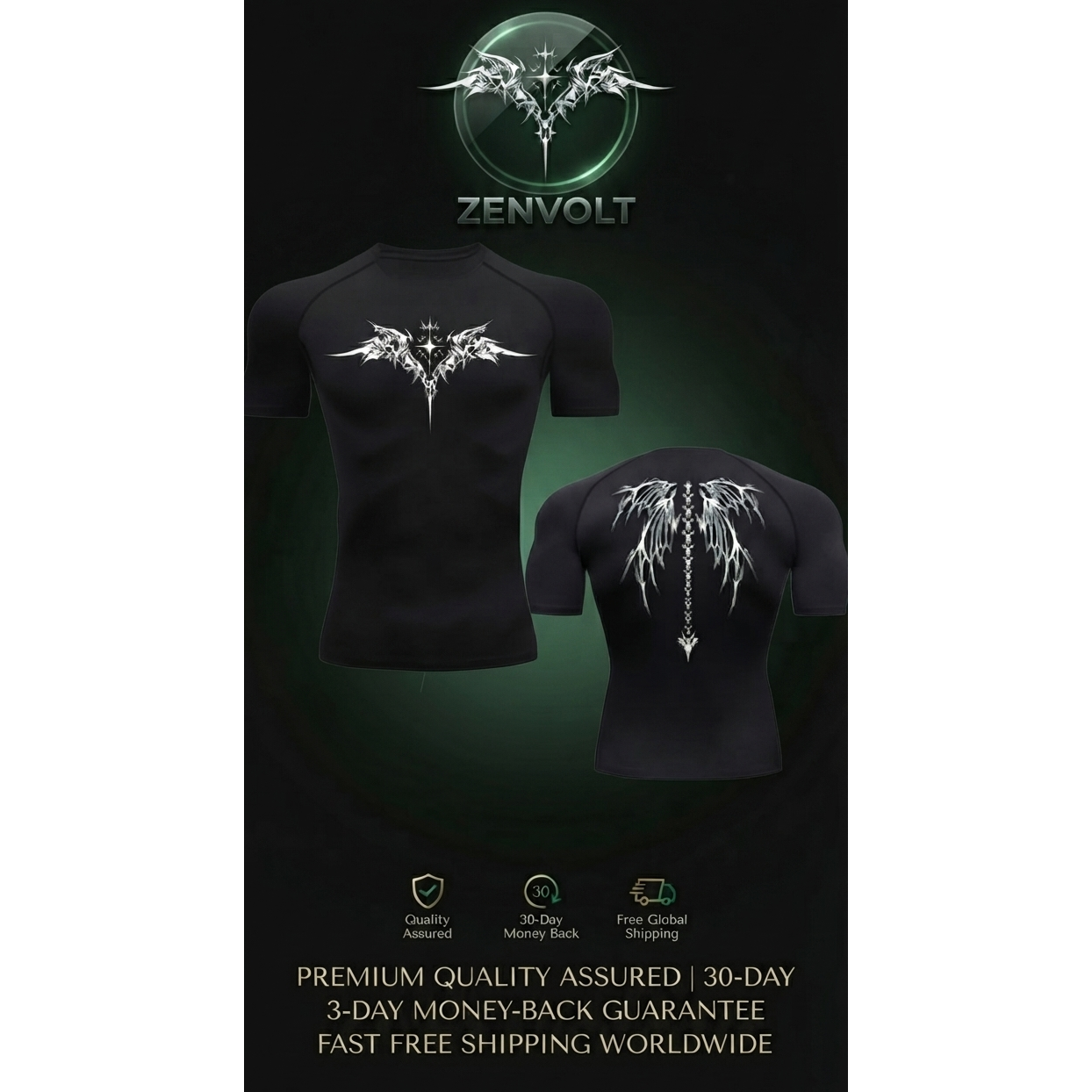 ZenVolt ''Alpha'' Compression Shirt  Breathable Top S-3XL