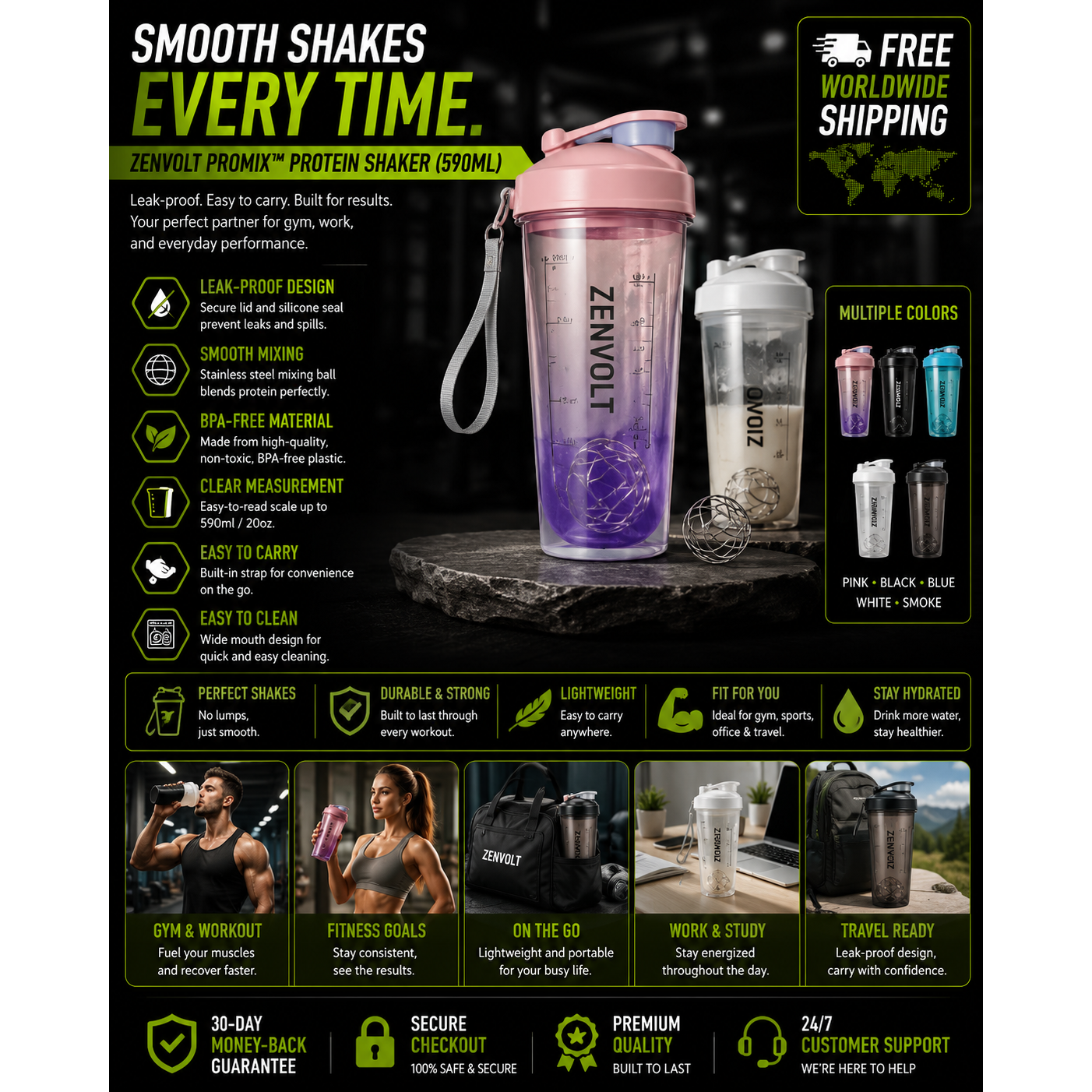 ZenVolt ProMix™ Protein Shaker(590ml)
